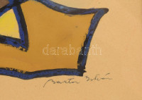 Barta István (1892-1976): Konstruktív forma 1940. Vegyes technika, papír, jelzett, üvegezett keretben 33x28 cm