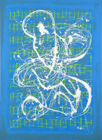 Czibor Ildikó (1969- ): Teddy bear, 2019. Olaj, farost, jelzett, 70×50 cm