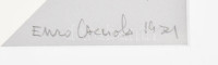 Cacciola, Enzo (1945 - ): Geometrikus kompozíció (cím nélkül), 1971. Szitanyomat, papír, jelzett. Paszpartuban. 19,5x19,5 cm. / serigraphy on paper, signed, in passepartout