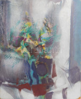 Dobrovits Ferenc (1941-1988): Színes kép (cím nélkül). Vegyes technika, farost, jelzés nélkül. 50x60 cm