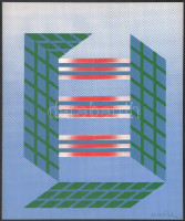 Jorma Hautala (1941-): Konstruktivista kompozíció. Szitanyomat, papír, jelzett. A Dimensio 1976-'81. Napjaink finn festészete c. mappából. 34x28 cm