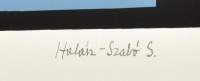 Halász Szabó Sándor (1920-1997): Hullámzó formák. Szitanyomat, papír, jelzett, számozott (23/30), 33,5x41,5 cm