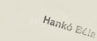 Hankó Béla (1927-1993): Hangulatos táj. Akvarell, papír, jelzett a hátoldalán nyomtatottan. Lap szélén paszpartuzás nyomaival. 37×51 cm