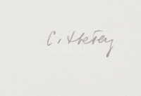 Hetey Katalin (1924-2010): Geometrikus kompozíció. Szitanyomat, papír. Jelzett. Számozott (16/40). Lapméret: 54x43 cm / Screenprint on paper, signed, numbered (16/40).