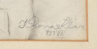 Kliené Róna Klára (1901-1987): Kisfiú portréja, 1937. Pasztell, ceruza, papír, jelzett, paszpartuban. 40,5×31,5 cm.