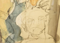 Maracskó Gabriella (1949-2023): Dobozba zárt társulat. Vegyes technika, papír, jelzett. Üvegezett fakeretben. 68x48 cm. KIZÁRÓLAG SZEMÉLYES ÁTVÉTEL, NEM POSTÁZZUK! / ONLY PERSONAL COLLECTION AT OUR OFFICE!