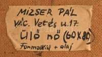 Mizser Pál (1941-2021): Ülő nő, 1967. Olaj, farost, jelzett a hátoldalán, proveniencia: a művész hagyatéka, fakeretben, 80x60 cm. 448
