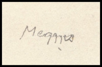 Meggyes László (1928-2003): Portré. Nyomat, papír, jelzett a nyomaton, apró folttal 23×17 cm