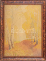 - Mészáros Jenő (1883-?): Őszi erdő. Akvarell, papír. Jelzett, üvegezett keretben 48x35 cm