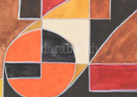 Nagy Lajos (?-), XX. közepe: Lágy geometria. Akvarell, papír. Jelzett a paszpartun.24x31,5 cm