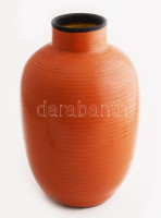 Retro iparművész padlóváza. Jelzés nélkül, kopással, szájánál befestve, m: 40 cm /// KIZÁRÓLAG SZEMÉLYES ÁTVÉTEL, NEM POSTÁZZUK! / ONLY PERSONAL COLLECTION AT OUR OFFICE!