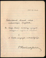 1925-1926 Dr. Varga Oszkár: Élelmiszerek, élvezeti cikkek mikroszkópos vizsgálata. 1. A lisztes anyagok mikroszkópiája. - - kísérletügyi igazgató, műegyetemi magántanár előadásai. Kézzel írt egyetemi jegyzetfüzet, össz. 128