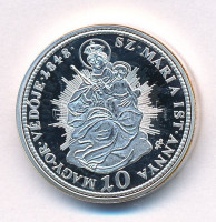 DN 'Magyarok Kincstára - 1848KB 10 krajcár' ezüstözött rézötvözet utánveret kapszulában, tanúsítvánnyal (23mm) T:PP patina