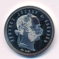 DN 'Magyarok Kincstára - Ferenc József 1 forint, 1868' ezüstözött rézötvözet utánveret tanúsítvánnyal, kapszulában (32mm) T:PP patina