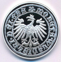 DN 'A legértékesebb magyar érmék - I. Ulászló ezüst dénárjának replikája' ezüstözött Cu emlékérem, 'COPY' jelzéssel, tanúsítvánnyal (40mm) T:PP