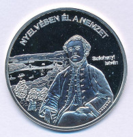 DN 'Nemzetünk nagyjai - Széchenyi István' Ag emlékérem kapszulában, tanúsítvánnyal (10,37g/0.999/35mm) T:PP