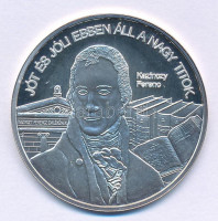 DN 'Nemzetünk nagyjai - Kazinczy Ferenc' Ag emlékérem tanúsítvánnyal (10,37g/0.999/35mm) T:PP