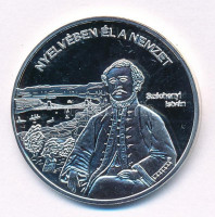 DN 'Nemzetünk nagyjai - Széchenyi István' jelzett Ag emlékérem kapszulában, tanúsítvánnyal (15g/0.333/35mm) T:PP