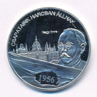 DN 'Nemzetünk nagyjai - Nagy Imre' jelzett Ag emlékérem kapszulában, tanúsítvánnyal (15g/0.333/35mm) T:PP