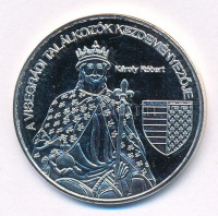 DN 'Nemzetünk nagyjai - Károly Róbert' jelzett Ag emlékérem kapszulában, tanúsítvánnyal (15g/0.333/35mm) T:PP