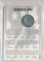 Belgium 1995. 1E Cu-Ni 'Europa' díszlapon T:UNCBelgium 1995. 1 Euro Ecu Cu-Ni 'Europa' on decorative sheet C:UNC