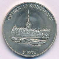 Dánia 1995. 5E Cu-Ni '550 éves a főváros' T:BU Denmark 1995. 5 Ecu Cu-Ni '550 Years of the Capital' C:BU