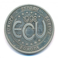 Eurózóna 1998. 1 ECU alpakka T:2Eurozone 1998. 1 ECU nickel-silver C:XFKrause N# 58851