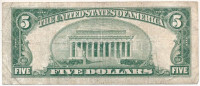Amerikai Egyesült Államok 1946-1949. (1934C) 5$ 'Silver Certificate - kisméretű' kék pecsét 'William Alexander Julian, John Wesley Snyder', 'N 66631974 A' T:VGUSA 1946-1949. (1934C) 5 Dollars 'Silver Certificate - Small size' blue seal
