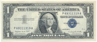 Amerikai Egyesült Államok 1961-1962. (1957A) 1$ 'Silver Certificate - kisméretű', kék pecsét, 'Elizabeth Rudel Smith - C. Douglas Dillon', 'P 69311319 A' T:UNCUSA 1961-1962. (1957A) 1 Dollar 'Silver Certificate - Small size', blue seal,