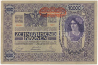 Ausztria 1918. 10.000K '1273 20330' vízszintes 'DEUTSCHÖSTERREICH' felülbélyegzéssel T:F kis szakadásokAustria 1918. 10.000 Kronen '1273 20330', with horizontal 'DEUTSCHÖSTERREICH' overprint T:F small tearsKrause P#65