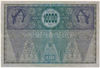 Ausztria 1918. 10.000K vízszintes 'DEUTSCHÖSTERREICH' felülbélyegzéssel T:FAustria 1918. 10.000 Kronen with horizontal 'DEUTSCHÖSTERREICH' overprint C:FKrause P#65