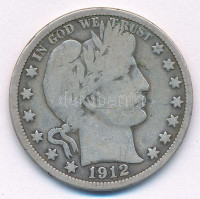 Amerikai Egyesült Államok 1912. 1/2$ Ag 'Barber' T:FUSA 1912. 1/2 Dollar Ag 'Barber' C:FKrause KM#116