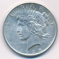 Amerikai Egyesült Államok 1925. 1$ Ag 'Béke' T:AU kis karcUSA 1925. 1 Dollar Ag 'Peace' C:AU small scratchKrause KM#150