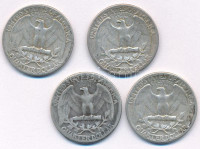 Amerikai Egyesült Államok 1936. 1/4$ Ag 'Washington quarter' (4x) T:VFUSA 1936. 1/4 Dollar Ag 'Washington quarter' (4x) C:VFKrause KM#164