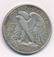 Amerikai Egyesült Államok 1937. 1/2$ Ag 'Walking Liberty' T:XF patinaUnited States of America 1937. 1/2 Dollar Ag 'Walking Liberty' C:XF patinaKrause KM#142