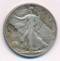 Amerikai Egyesült Államok 1937. 1/2$ Ag 'Walking Liberty' T:VF patinaUnited States of America 1937. 1/2 Dollar Ag 'Walking Liberty' C:VF patinaKrause KM#142