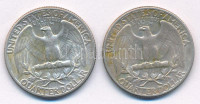 Amerikai Egyesült Államok 1939-1940 1/4$ Ag 'Washington quarter' (2x) T:VFUSA 1939-1940. 1/4 Dollar Ag 'Washington quarter' (2x) C:VFKrause KM#164