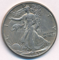 Amerikai Egyesült Államok 1943. 1/2$ Ag 'Walking Liberty' T:XF,VF patina USA 1943. 1/2 Dollar Ag 'Walking Liberty' C:XF,VF patina Krause KM#142
