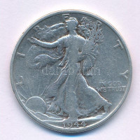 Amerikai Egyesül Államok 1944S 1/2$ Ag 'Walking Liberty' T:F USA 1944S 1/2 Dollar Ag 'Walking Liberty' C:F Krause KM#142