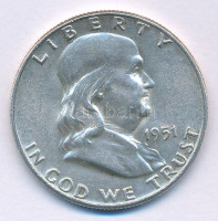 Amerikai Egyesült Államok 1951. 1/2$ Ag 'Franklin' T:VF USA 1951. 1/2 Dollar Ag 'Franklin' C:VF Krause KM#199