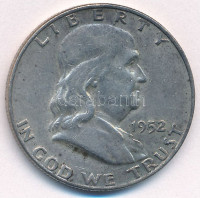 Amerikai Egyesült Államok 1952D 1/2$ Ag 'Franklin' T:XF,VF patinaUSA 1952D 1/2 Dollar Ag 'Franklin' C:XF,VF patina Krause KM#199