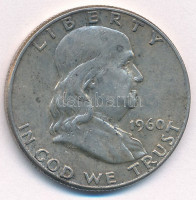 Amerikai Egyesült Államok 1960 1/2$ Ag 'Franklin' kapszulában T:XF,VF patina USA 1960 1/2 Dollar Ag 'Franklin' in capsule C:XF,VF patina Krause KM#199
