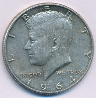 Amerikai Egyesült Államok 1964. 1/2$ Ag 'Kennedy' T:XF patina USA 1964. 1/2 Dollar Ag 'Kennedy' C:XF patina Krause KM#202