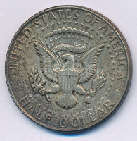 Amerikai Egyesült Államok 1967. 1/2$ Ag 'Kennedy' T:AU,XF patina USA 1967. 1/2 Dollar Ag 'Kennedy' C:AU,XF patina Krause KM#202a