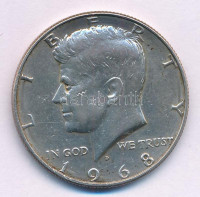 Amerikai Egyesült Államok 1968D 1/2$ Ag 'Kennedy' T:AU USA 1968D 1/2 Dollar Ag 'Kennedy' C:AU Krause KM#202a