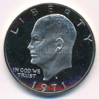 Amerikai Egyesült Államok 1971S 1$ Ag 'Eisenhower' tanúsítvánnyal T:PP kis patinaUSA 1971S 1 Dollar Ag 'Eisenhower' with certificate C:PP small patinaKrause KM#203a