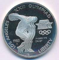 Amerikai Egyesült Államok 1983S 1$ Ag 'XXIII. Nyári Olimpiai Játékok, Los Angeles' kapszulában T:PP USA 1983S 1 Dollar Ag 'Los Angeles XXIII Olympiad' in capsule C:PP Krause KM#209