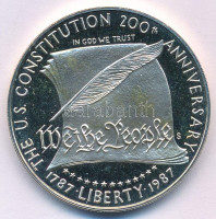 Amerikai Egyesült Államok 1987S 1$ Ag 'Az Egyesült Államok Alkotmányának 200. évfordulója' kapszulában T:PP patinaUSA 1987S 1 Dollar Ag '200th Anniversary of the Constitution' in capsule C:PP patinaKrause KM#220