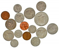 Amerikai Egyesült Államok 16db-os vegyes fémpénz tétel, közte 1961. 1/4$ Ag 'Washington' T:AU-VF patina USA 1961D-1961. 1/4 Dollar Ag 'Washington' C:AU-VF patina