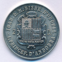 Andorra 1987. 2D Cu-Ni 'XXIV. Nyári Olimpia Szöul - Tenisz' kapszulában T:UNC patinaAndorra 1987. 2 Diners Cu-Ni '24th Summer Olympics Seoul - Tennis' in capsule C:UNC patinaKrause KM#40